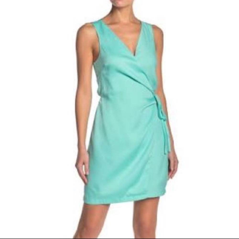 One One Six Surplice Satin Side Tie Dress NWT